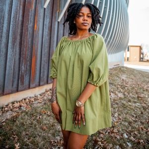Off the Shoulder Linen Dress